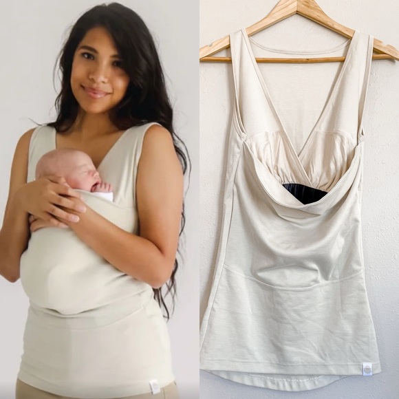 Lalabu Tops - Nursing & Babywear Scoop Neck Tank Top in Cream